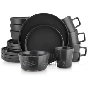 16 PCS Black Dinnerware Set