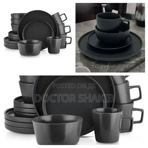 New 16pcs Black Dinnerware Set