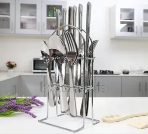 25 Pieces Stainless Steel Cutlery Set - Silver
