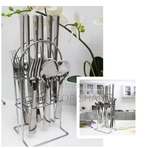 24pcs Heavy Stainless Steel Forks, Spoons, and Broad Knife