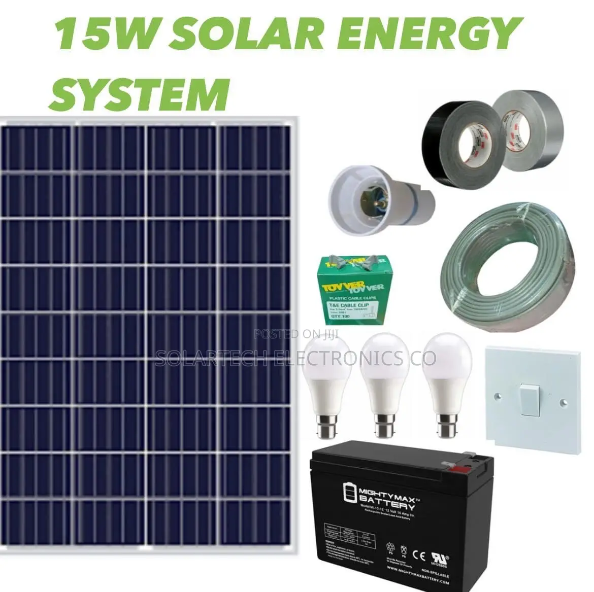 15W Solar Energy System Kit Raw