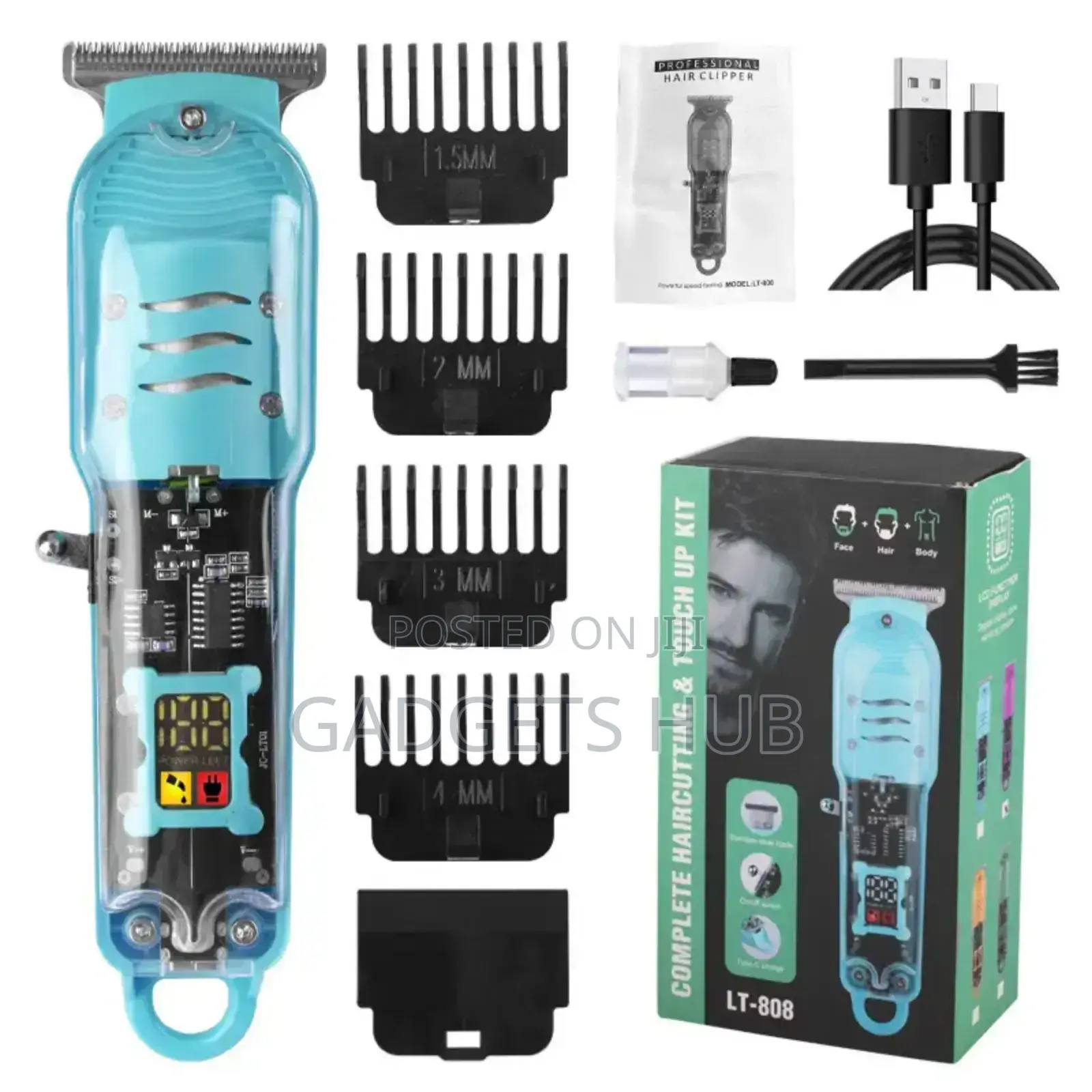 Transparent Professional LCD Display Electric Hair
Clipper