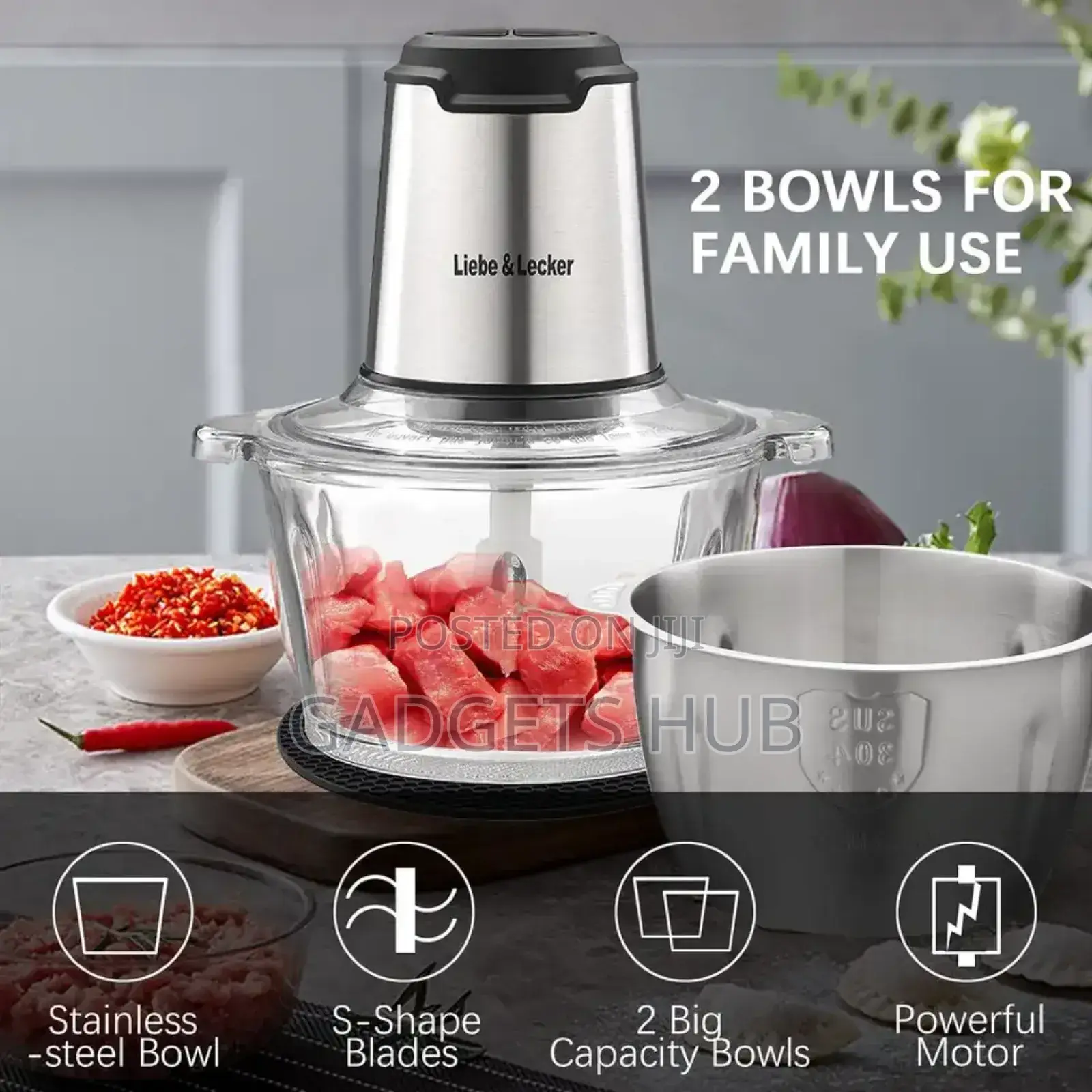 Meat Grinder Electric Food Processor 3lstainless
Steel