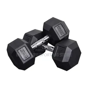 20 Kg Dumbbells Hexagonal Pair(Black)