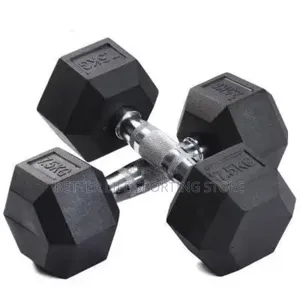 7.5 Kg Dumbbells Pair (Black Hexagonal)