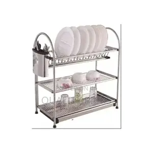 3-Tier Dish Drying Rack Dish Drainer Kitchen Stainless Steel