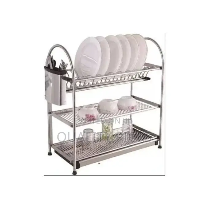 3-Tier Dish Drying Rack Dish Drainer Kitchen Stainless Steel