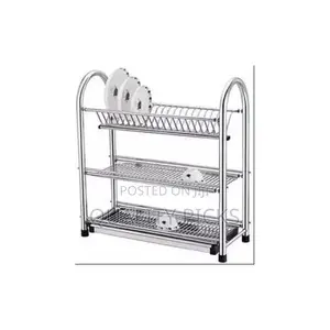 3-Tier Dish Drying Rack Dish Drainer Kitchen Stainless Steel