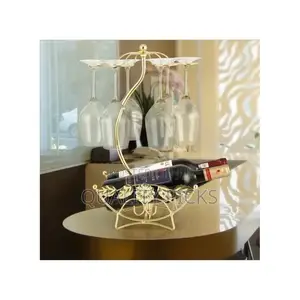 2 Bottle 6 Wine Glass Rack Storage Organizer Holder