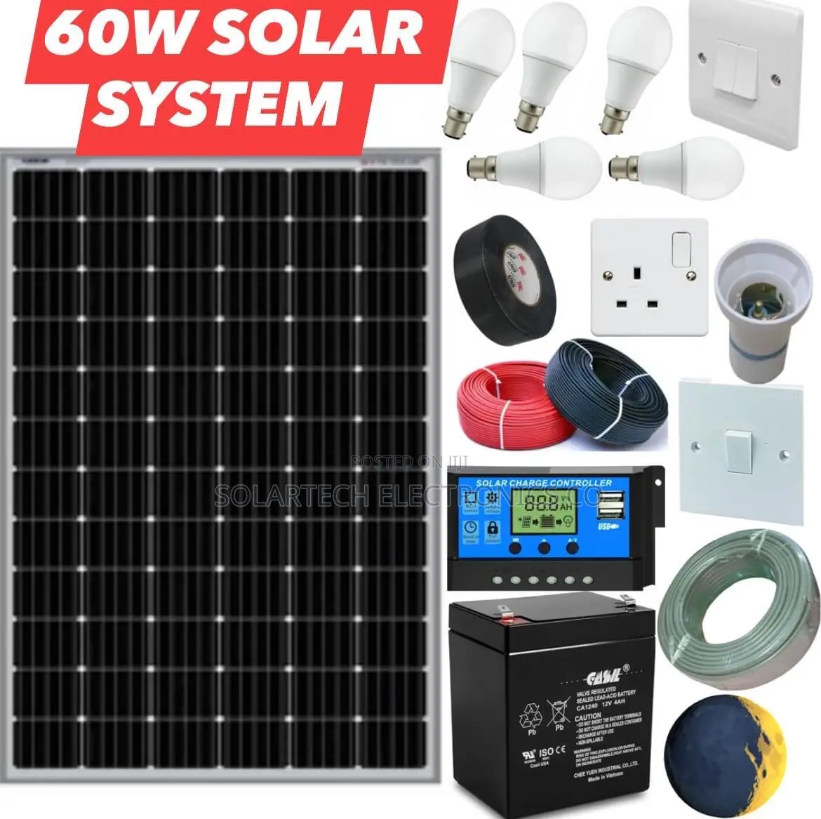 60W Solar Sunshine System Full Kit