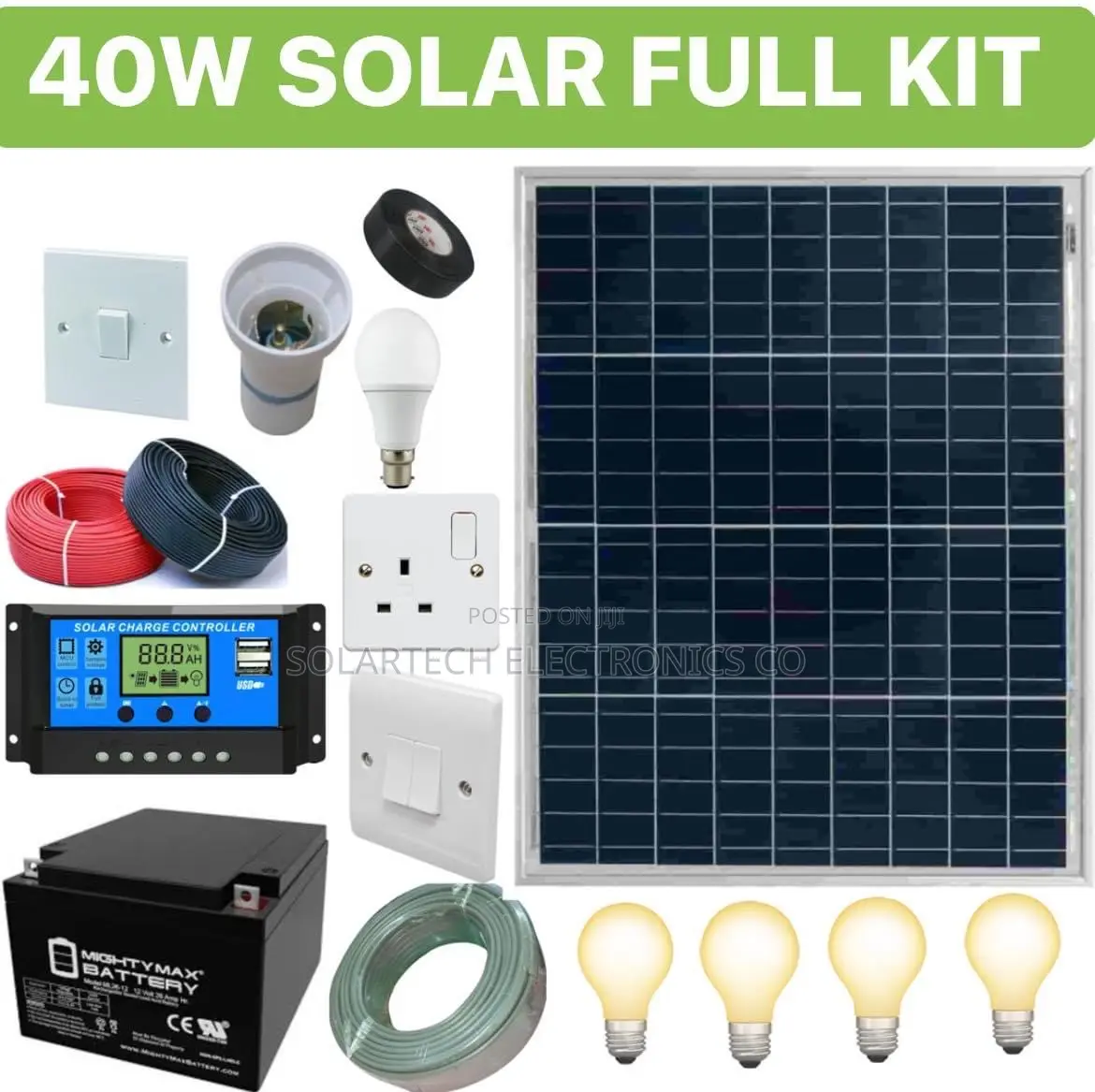 40W Solar System Complete Package