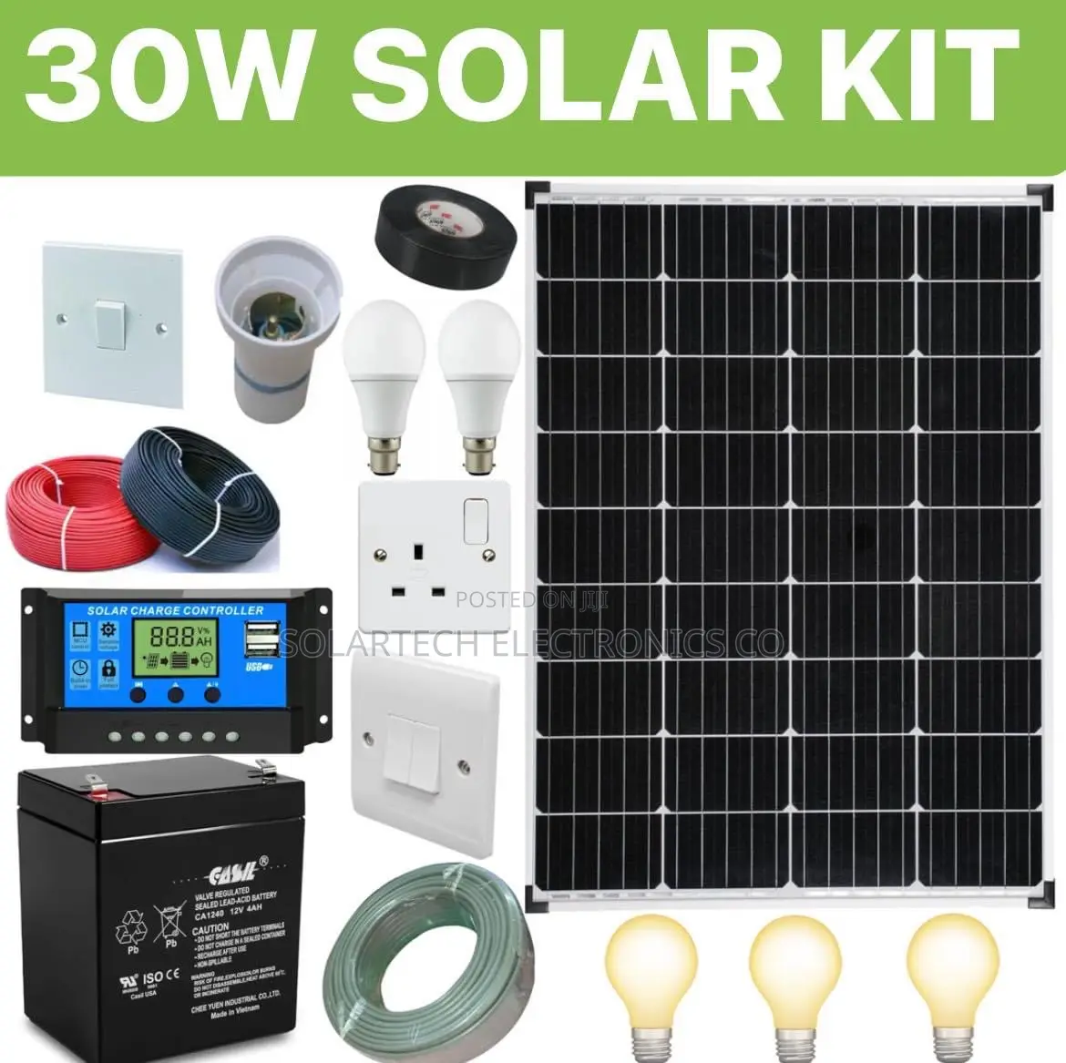 30W Highly Efficient Solar Kit