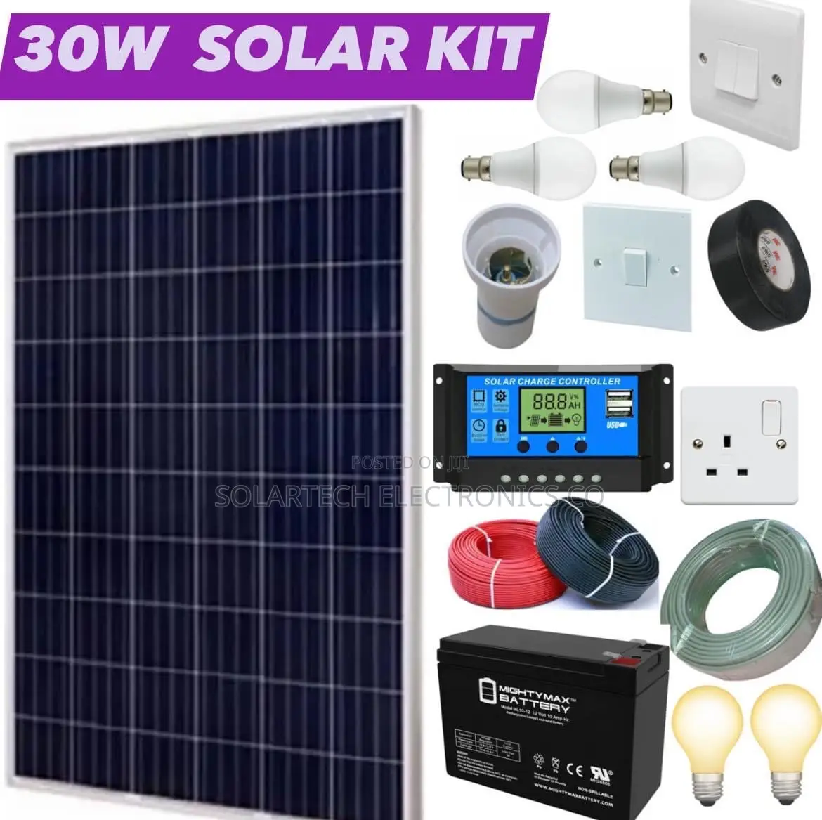 30W Effective Solar Energy System Kit