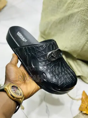 Original Black Versace Clog Rubber Sandals