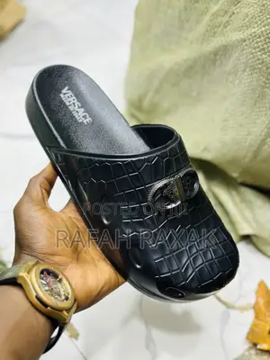Original Black Versace Clog Rubber Sandals