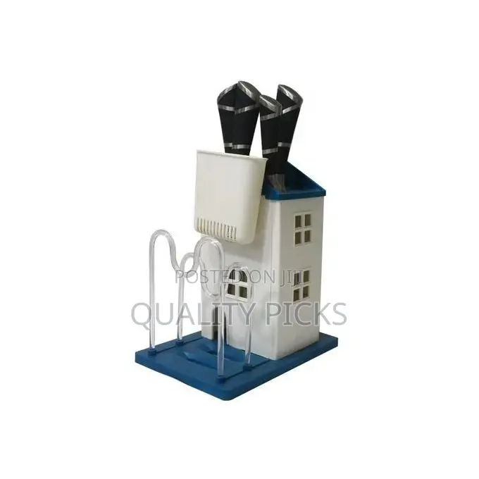 Knife Set in House Case With a Plate Rack and Cutlery Stand