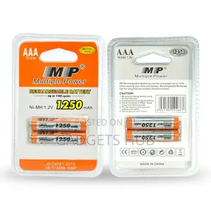 AAA 1250 Rechargeable Batteries Pair