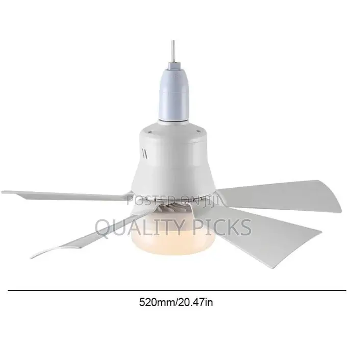 Socket Fan Light With Dimmable Led Light Bulb With Remote