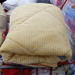 Stripped Coral Velvet Duvet
