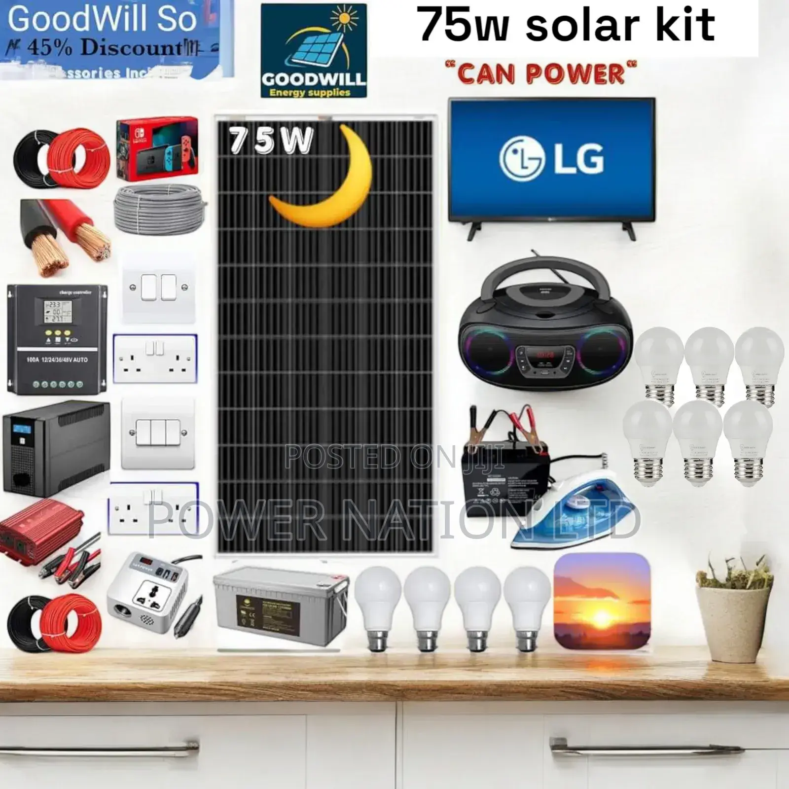 75w Solar Energy System Full Kit
