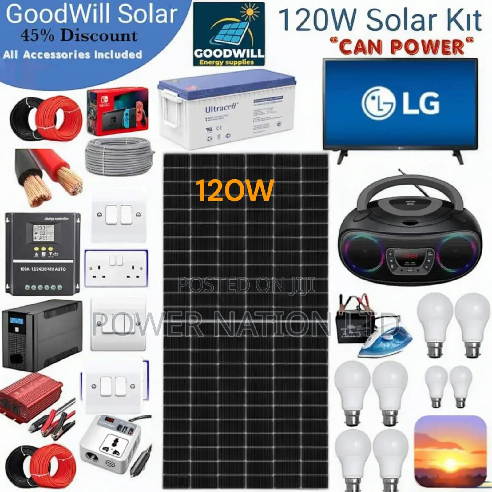 120w Solar Energy System Full Kit