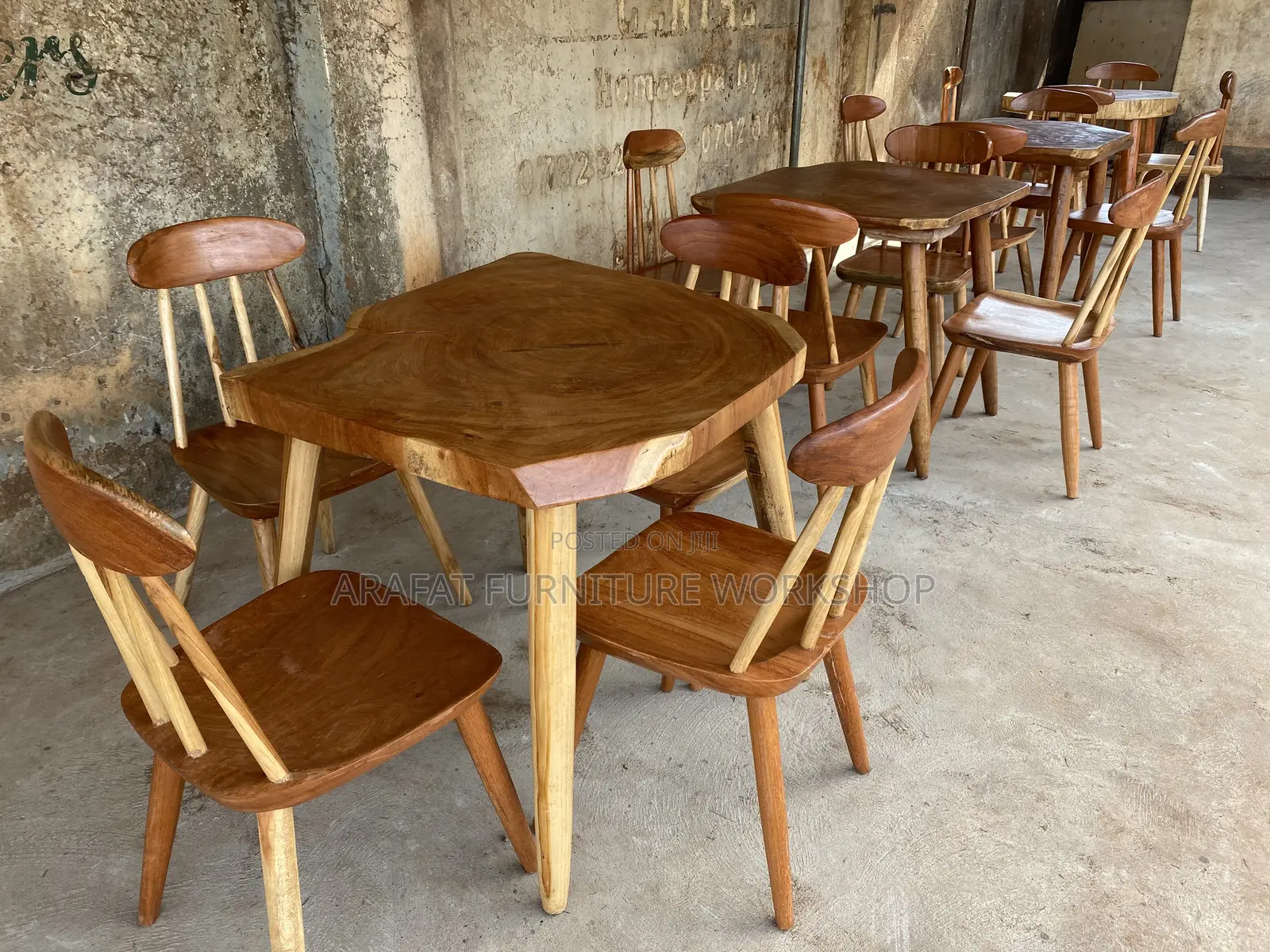 Afzelia Craft Rustic Dining Set