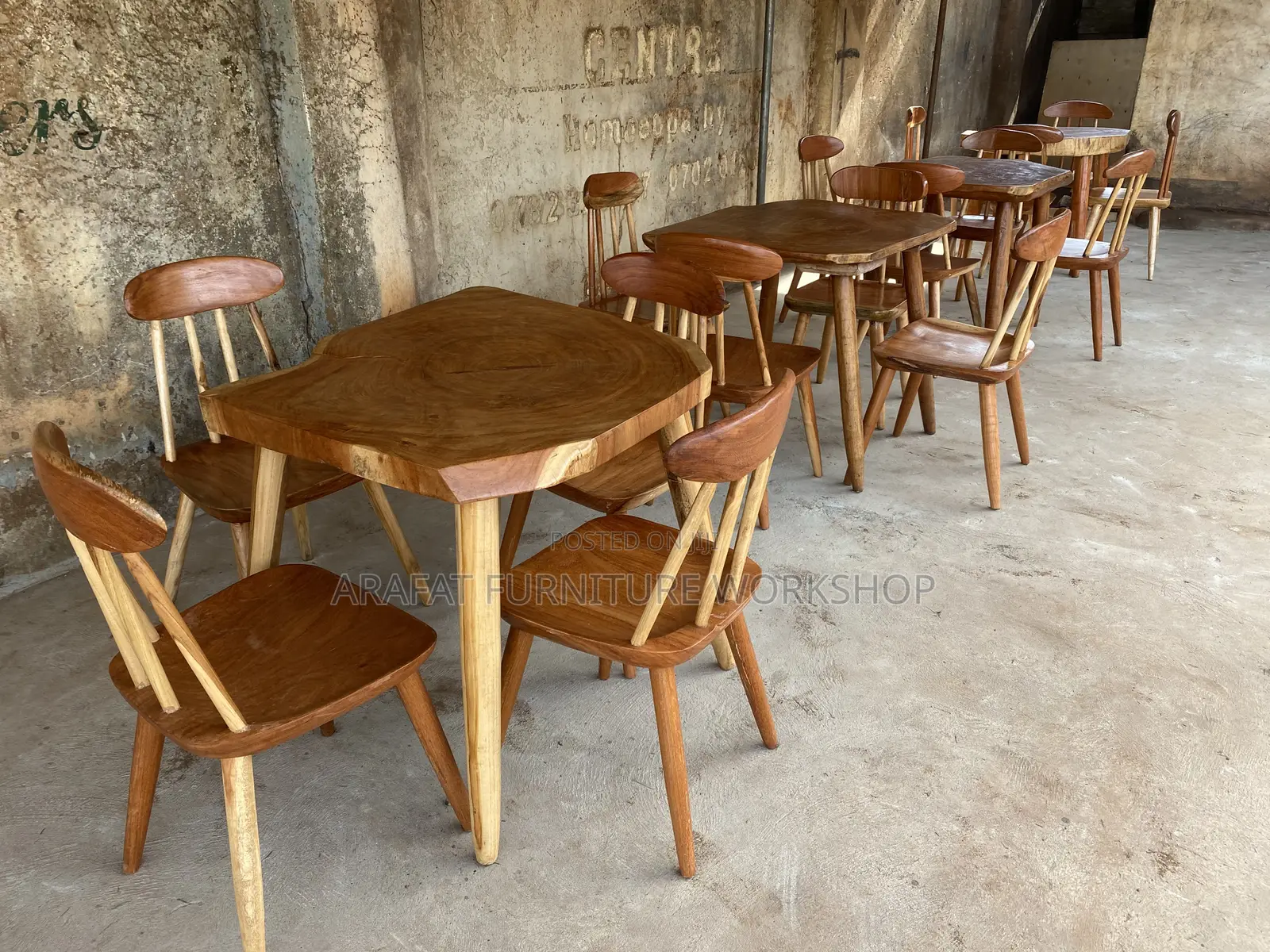 Afzelia Craft Rustic Dining Set