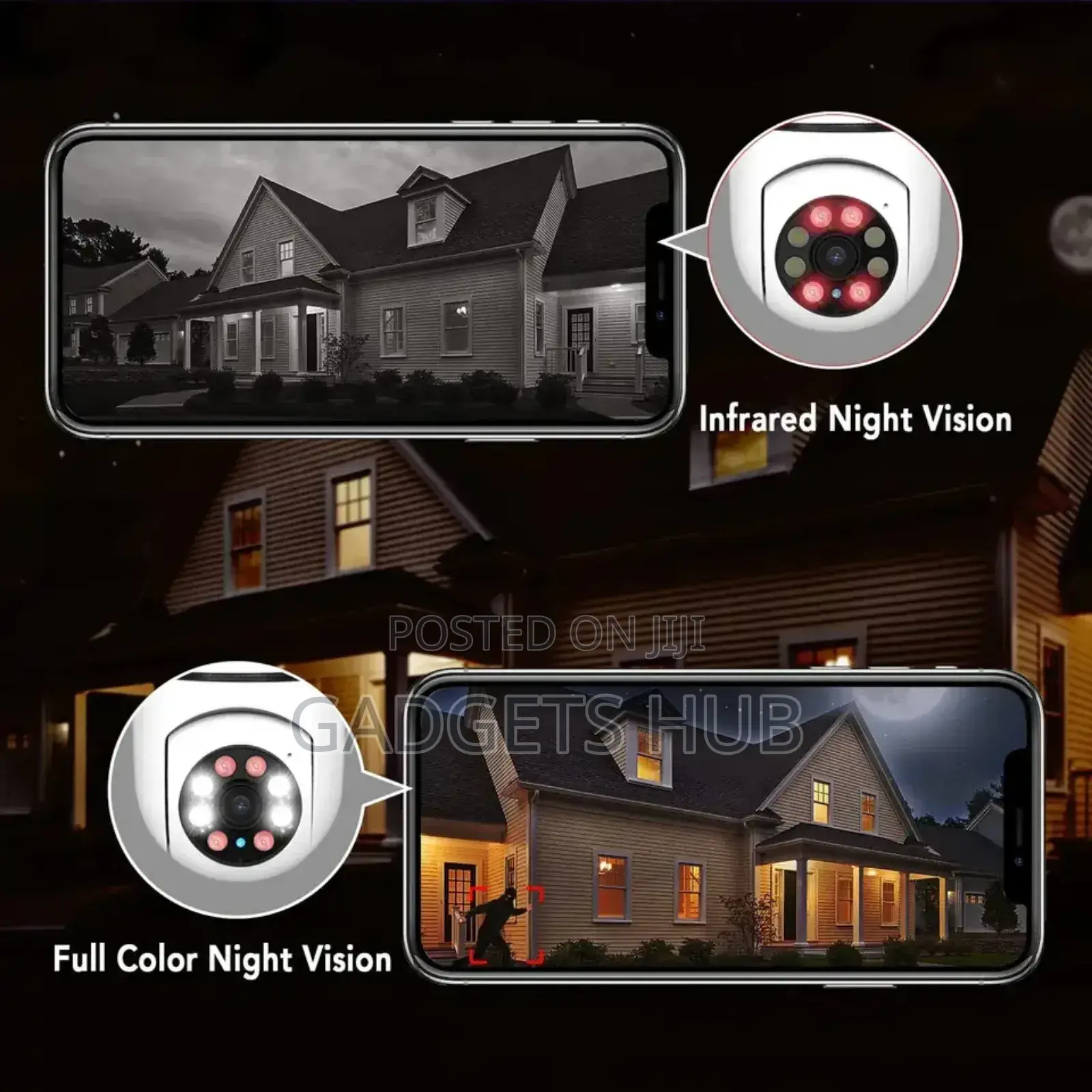 Wifi Spy Camera 1080P IP Bulb Camera PTZ 360°