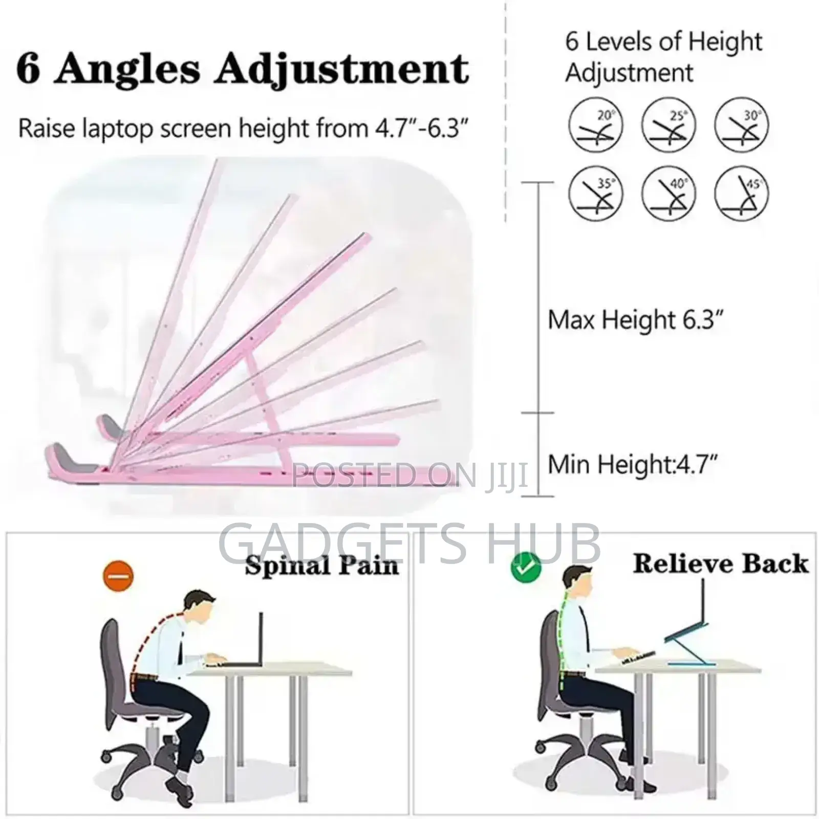 Portable Laptop Stand Adjustable Aluminum
Computer Stand