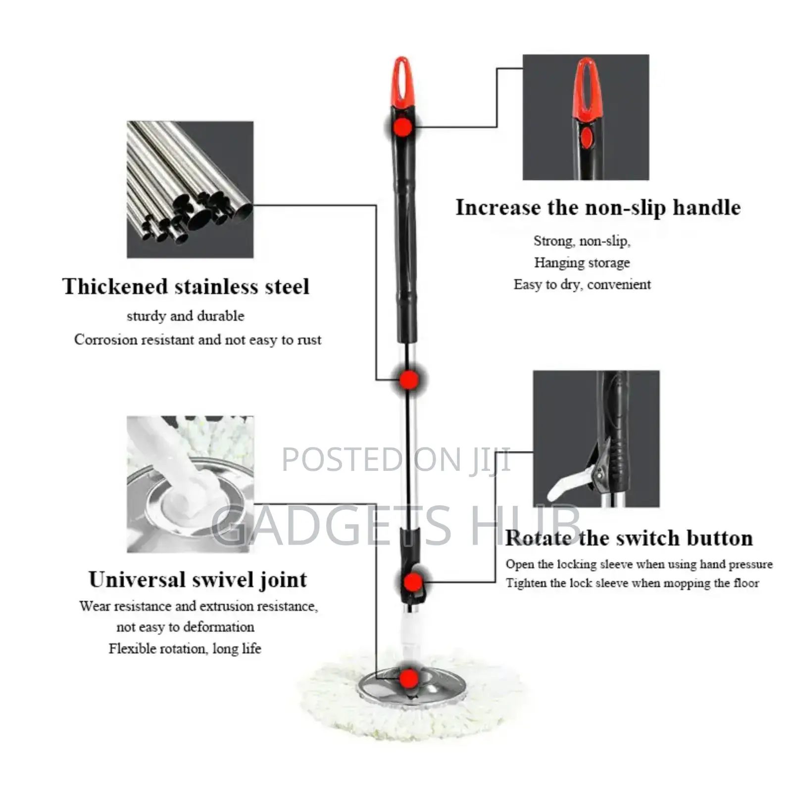 360 ° Water Throwing Spinning Mop Double Drive
Mop Rotating