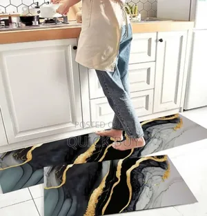 Elegant Premium Non-Slip Quality Kitchen Mats/Black Gold