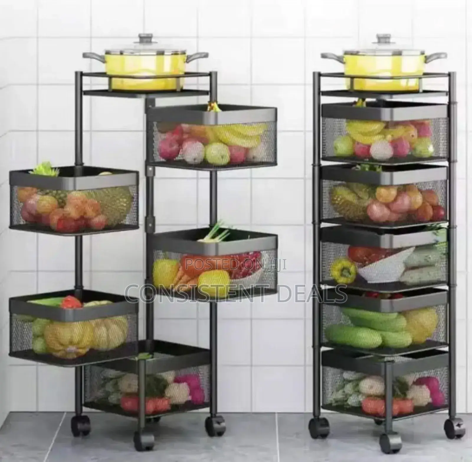 Kitchen Cube Rotatable Storage Rack Organizer