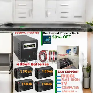 2000va UPS Inverter 600ah Batteries Power Back Up System