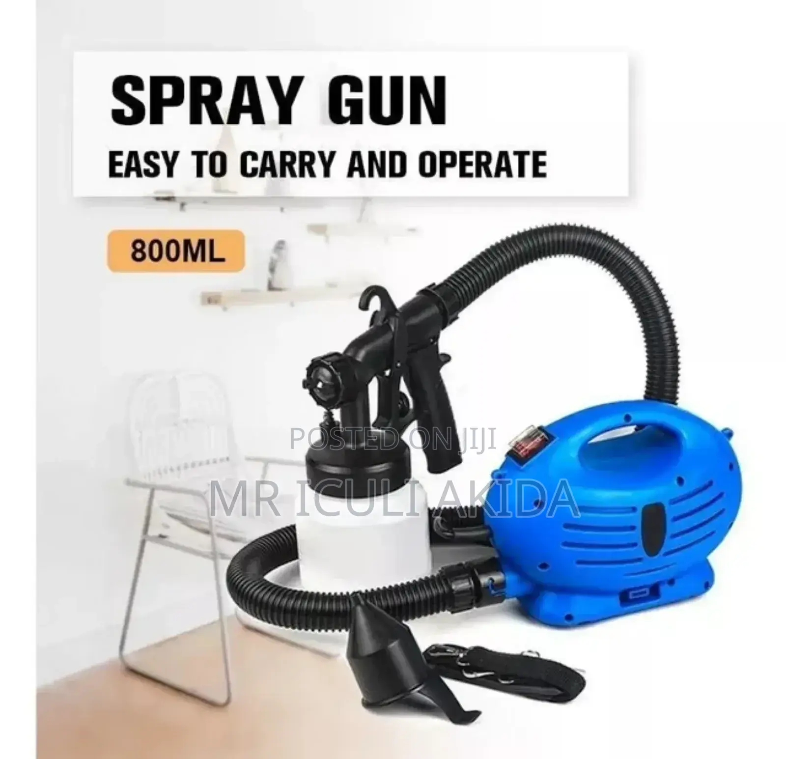 Potable High Presure Electric Paint Spray Gun WTH 800ml Tank