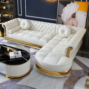 Luxury Smart L-Sofa With Gold Sticker Call