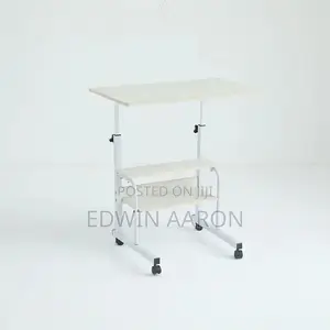 Portable Laptop Desk With Rollers and Shelves
