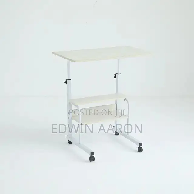 Portable Laptop Desk With Rollers and Shelves