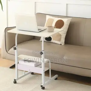 Portable Laptop Desk With Rollers and Shelves