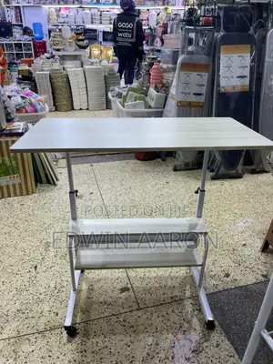 Portable Laptop Desk With Rollers and Shelves