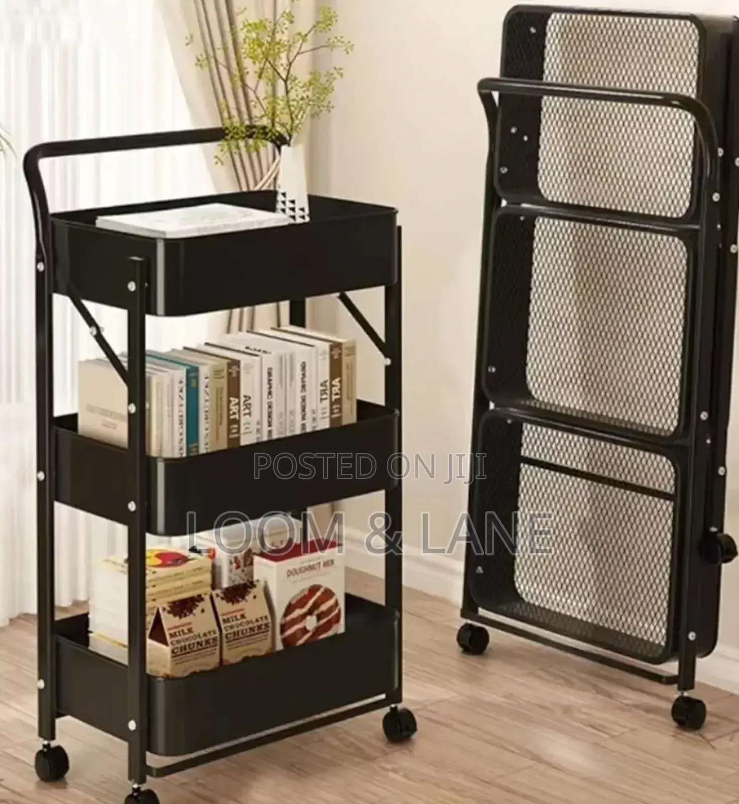 3 Tier Multi-Functional Rolling Cart Organizer Kitchen Rack