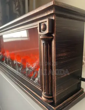 60cm Bronze Led Fire Flame Light Decorativ Fireplace Lantern