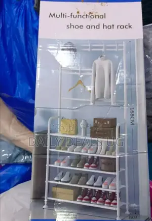 White Metallic Hat and Shoe Rack