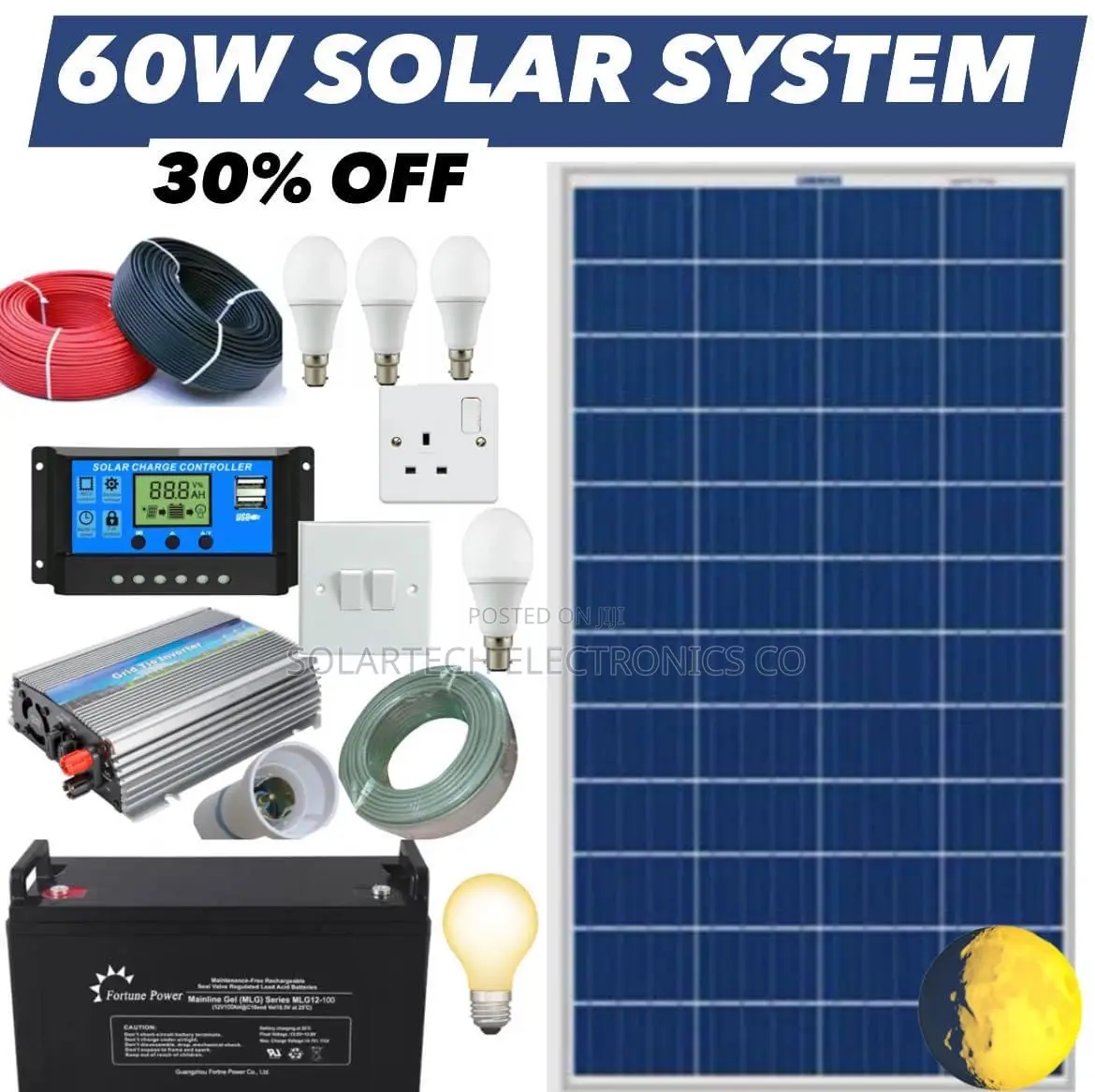 60W Solar System Full Kit/ Many Cells