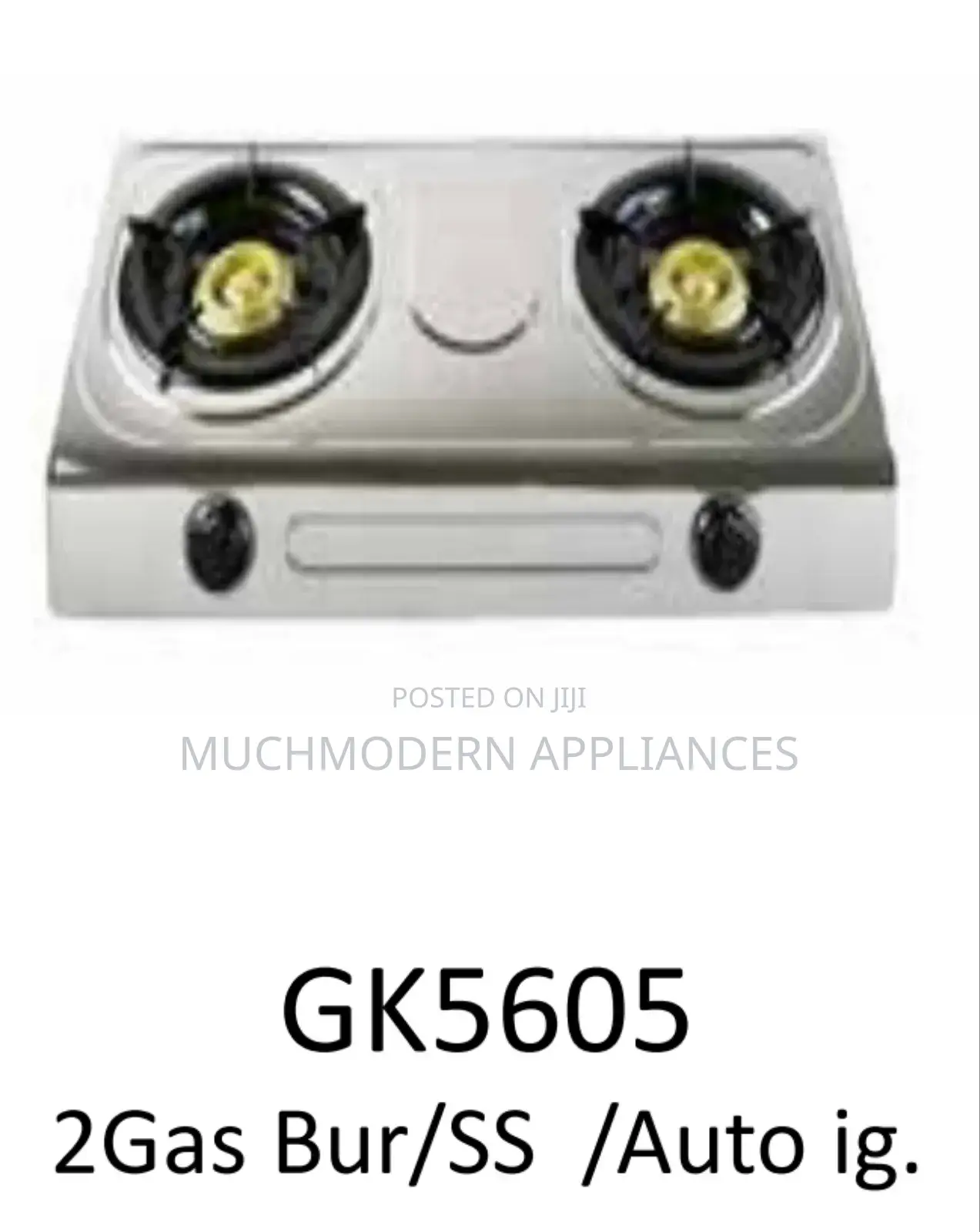 Geepas 2 Gas Burner Stove GK5605 
2gas Bur/Ss /Auto Ig.