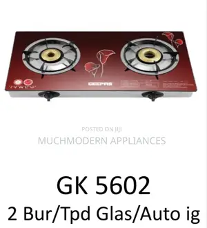 Geepas GK 5602 2 Bur/TPD Glas/Auto Ig