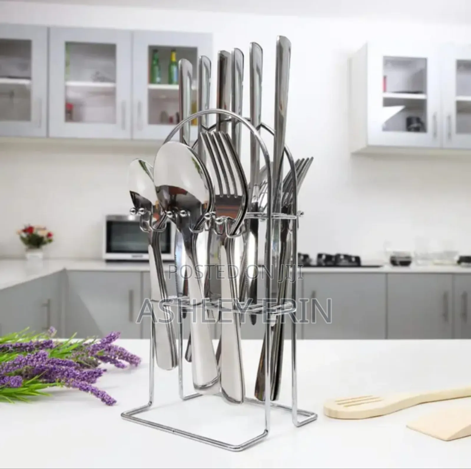 24PCS Heavy Duty Forks, Spoons and Bread Knives