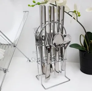 24PCS Heavy Duty Forks, Spoons and Bread Knives