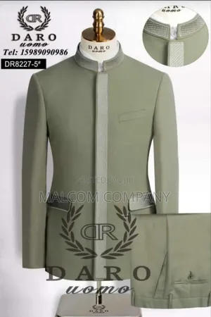 Men Suits Stand Up Collar.