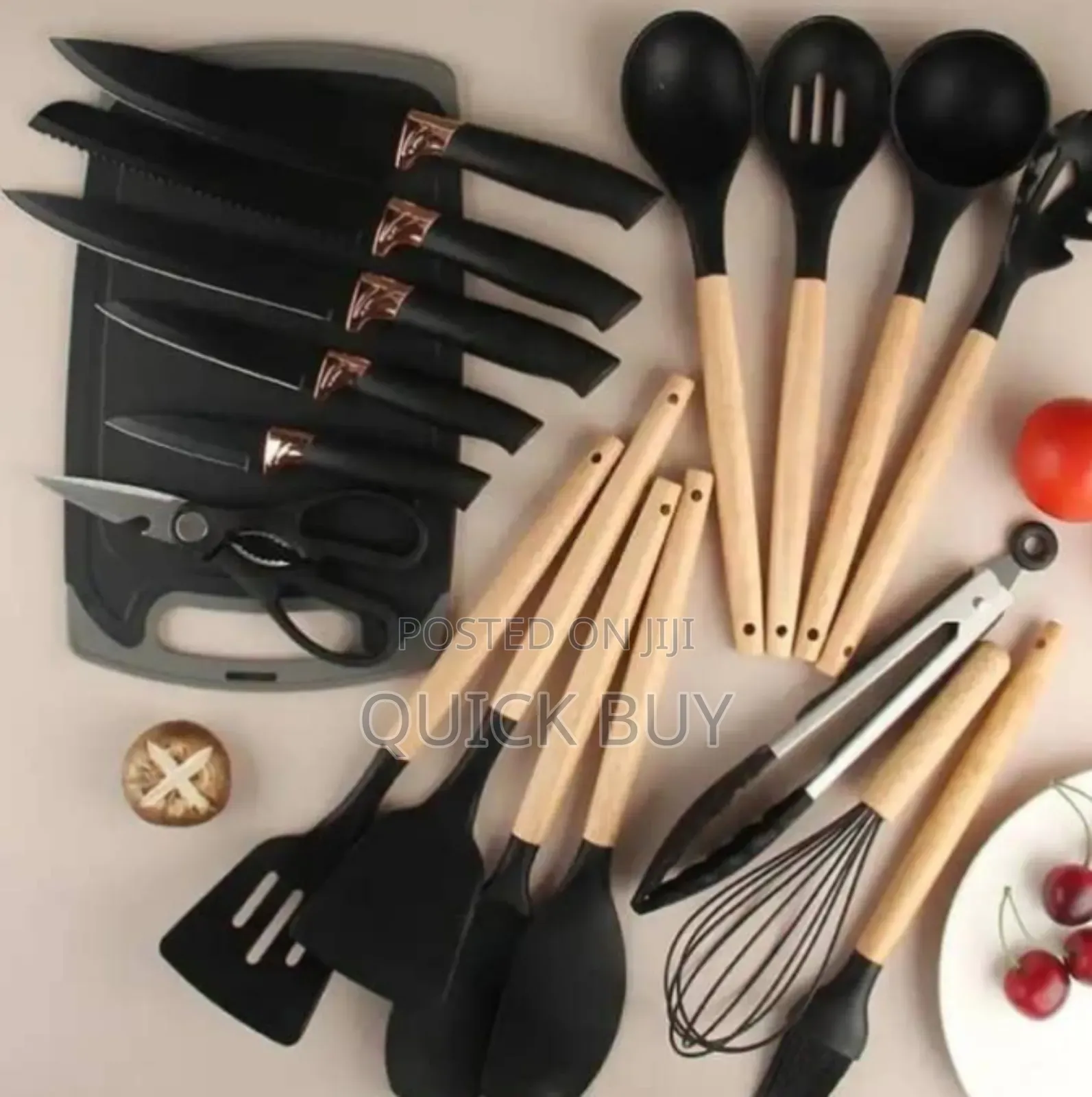 Elegant 1st Class Silicone Kitchen Cutlery Set 19pcs