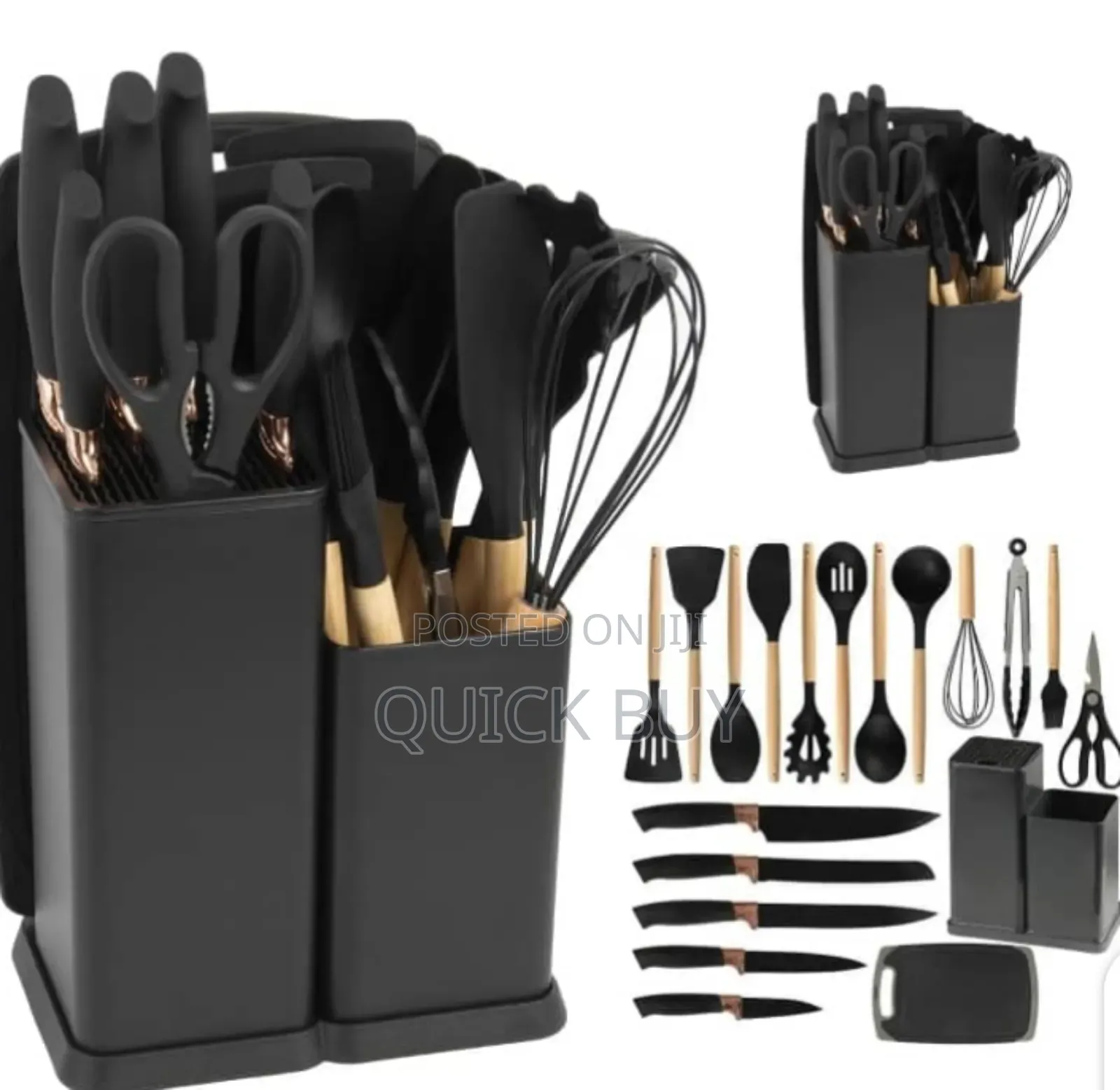 Elegant 1st Class Silicone Kitchen Cutlery Set 19pcs